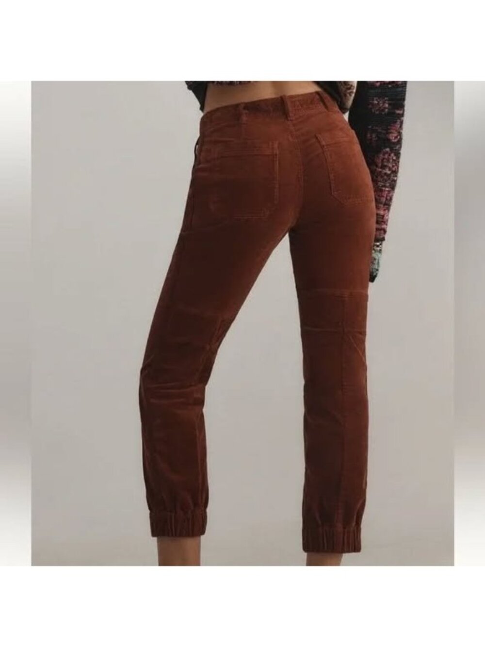 BNWT Anthropologie The Richie Corduroy Joggers Size 14 Dark Brick - Picture 3 of 7